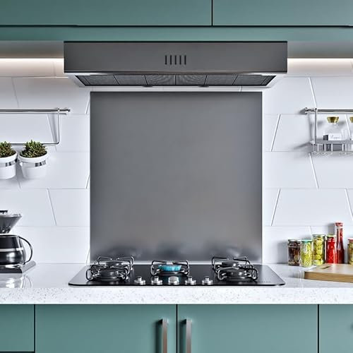 BELOFAY 1mm Thick Stainless Steel Splashback for Kitchen, Brushed Finish, Hob Splashback For Cookers with Adhesive/Glue included 600x500mm