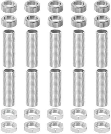 sourcing map Kit de fixation pour lampe G4, filetage M10 x 30 mm, mamelon de tuyau avec écrous hexagonaux, convient pour douille d'ampoule G4, lot de 10