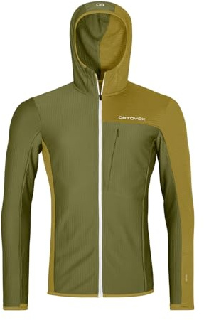 ORTOVOX Fleece Light Grid Hooded Jacke, Herren, wild Herbs, XL