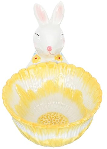 IMIKEYA Kaninchenkorb Hasenkohlschüssel Hamsterspielzeug Hasenaufkleber Kaninchenschale Snackschalen Hase Schlüsselhalter Bonbon-serviergeschirr Heu Haustier Figur Plüsch Essbar Keramik