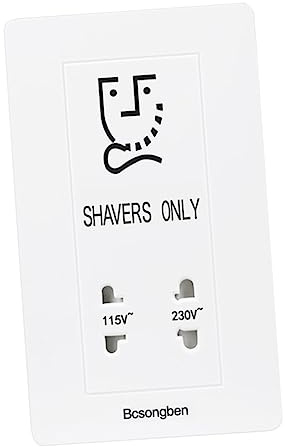 Healvian 1 pièce Prise Murale Électronique pour Rasoirs Prise de Charge pour et Salle de Bain Installation Facile et Sécurisée