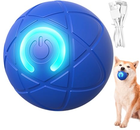 Yidueace Interaktives Hundespielzeug Ball, 5,2 cm, USB Rechargeable Elektrisch Katzenball Mit LED Licht, Dog Bouncing Balle, Automatisches Ball Für Katzen, Hund, Haustiere