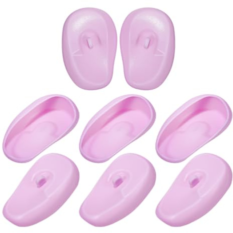 CTIRCHIU Protege Oreille en Silicone Résistant la Chaleur pour Salon de Coiffure, 4 Paires de Couvre-oreilles Réutilisables pour Teinture et Permanente