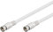 Goobay 50740 Cavetto F per Antenna Satellitare SAT (80 dB), Schermatura Doppia, Bianco, 7.5 m Lunghezza del Cavo