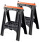 Kunststoff Allzweckbock 2er Set, Tragkraft je Bock 200 kg, orange mit perforierter Ablageplatte