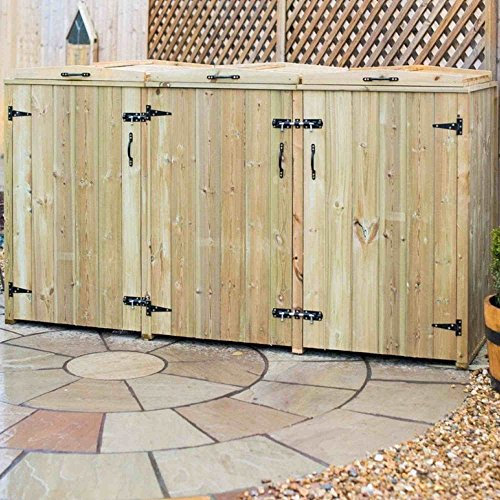 Garden Village Triple Chest Bin Storage, Size 140L