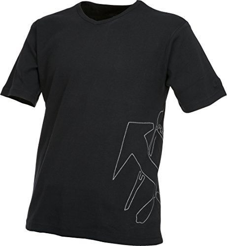 JOB Dachdecker RIPP T-Shirt schwarz mit V-Ausschnitt und Logo (L)