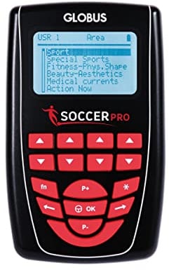 GLOBUS | Soccer Pro, 4-Kanal-Elektrostimulator | 258 Programme für Fußballspieler, verbessert die körperliche Leistungsfähigkeit, Behandlungen für die sportliche Vorbereitung