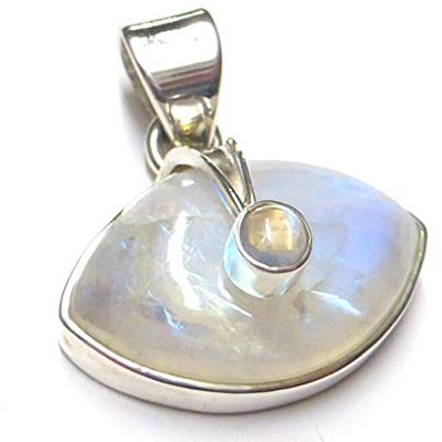 Mondstein Anhänger, Motivanhänger  Das Dritte Auge , Regenbogenmondstein Sterlingsilber Schutzsymbol, Schmuck Damen