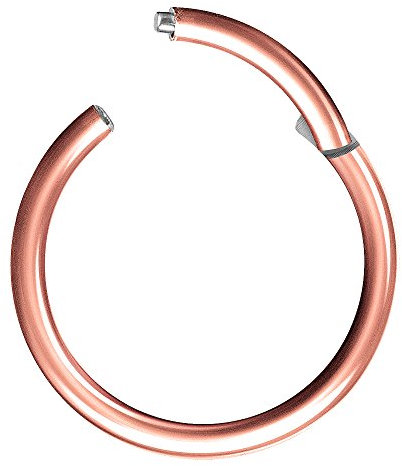Piercingfaktor Universal Titan G23 Piercing Scharnier Clicker Ring Septum für Tragus Helix Ohr Nase Lippe Brust Intim Nippel Augenbrauen Rosegold Vergoldet1,6mm x 12mm