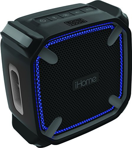 iHome iBT371 Outdoor Bluetooth Lautsprecher mit Freisprechfunktion; stoßfest & spritzwassergeschützt