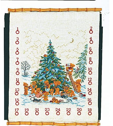 Eva Rosenstand Wandbehang Kreuzstich Set Adventskalender, Bären Zählmuster