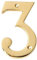 Motif 4-Inch Solid Brass Lacquered Polished Mailbox Numbers House Numbers For Outside House Numbers Address Sign For Door (Number 3)