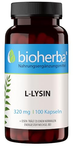 L-Lysin Kapseln – 100 Stück mit 320 mg L-Lysin und Eisen von BIOHERBA PZN 19642184