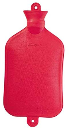 FabaCare Wärmflasche 2,5 Liter XL, Naturgummi Wärmeflasche, extra groß, Gummiwärmflasche, Rot