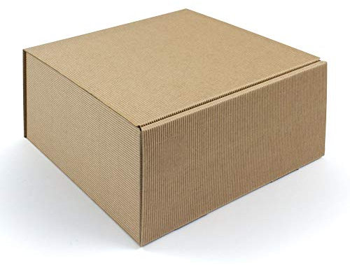 Geschenkkarton quadratisch, 250 x 240 x 120 mm, 10 Stück, natur