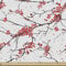 ABAKUHAUS Blume Stoff als Meterware, Japanische Kirschblüten, Qualitäts Stoff Dekorativer Polster Heimtextilienstoff, 2M (148x200cm), Korallen Schwarz
