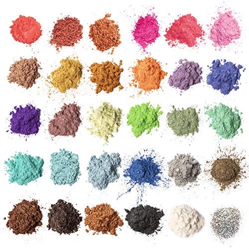 MENNYO Pigmentos para Resina Epoxi 30 Colores, Polvo de Mica Natural Colorante Resina Epoxi para DIY, Manualidades, Jabón, Pintura, Bombas de Baño, Joyería, Arte de Uñas