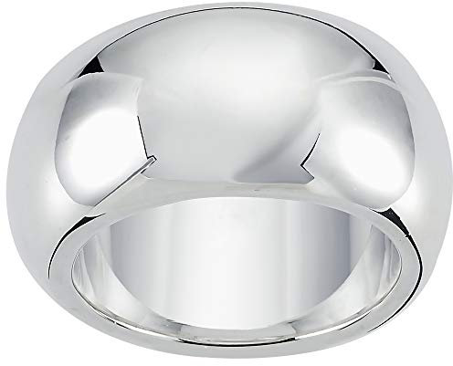 Vinani Damen Ring 925 Sterling Silber – Abgerundeter, Massiver & Glänzender Design-Ring, Zeitloser Schmuck für Frauen, Handgefertigter Größe 52 2RHP52