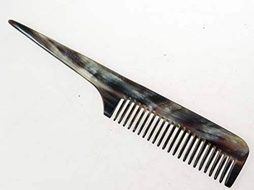 Horn Toupierkamm Rita 20 cm mittlere Zahnung, Naturkamm aus echt Rinderhorn handgesägt rückfettend antistatisch haarpflegend antiallergen Handarbeit fair gehandelt 10 Jahre Garantie