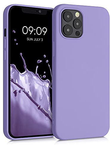 kwmobile Custodia Compatibile con Apple iPhone 12 Pro Max Cover - Back Case per Smartphone in Silicone TPU - Protezione Gommata - lavanda lilla