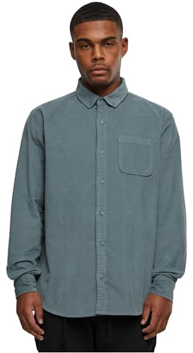 Urban Classics Men's Corduroy Shirt, Dustyblue, XL