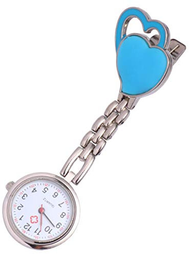 Watch Schwesternuhr Ansteckuhr Herz Hängende Taschenuhr Krankenschwesteruhr Mädchen Damen Brosche Uhr FOB Uhr Pulsuhr Pflegeuhr mit Kette für Medizinisches Quarzwerk