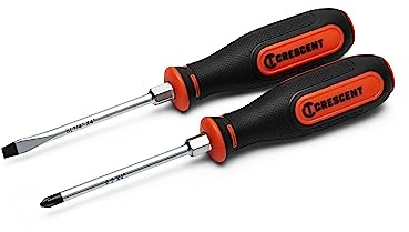 Crescent 2PC Dual Material Screwdriver Set with Phillips #2x4 and Slotted 1/4x4 - ‎CSDS2PCSET