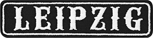 Leipzig Biker Aufnäher Deutschland Motorrad Club Rankpatch | Applikation zum annähen/aufbügeln | Leipzig Motorcycle MC Abzeichen Aufbügler Namensschild | 100x25mm