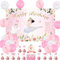 Sursurprise Ballerina Geburtstag Party Dekorationen Ballett Hintergrund Luftballons Kuchen Topper für Mädchen Tutu Geburtstag Party Supplies