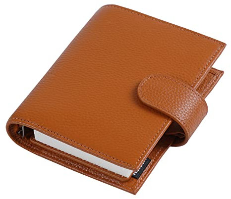 Moterm Pocket Regular Ringe Planer - Echtes Leder Binder Organizer (Kiesel-Gebranntes orange, 19mm Ring)