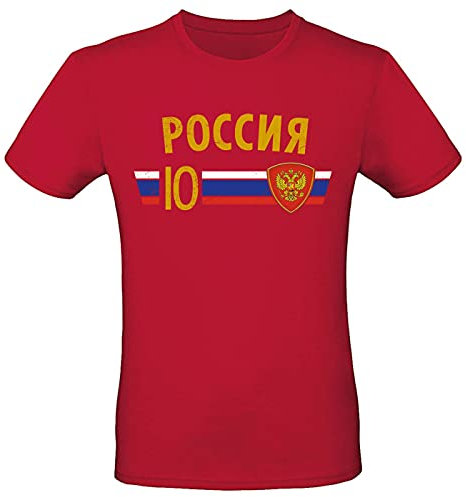 Fußball WM EM T-Shirt Fan Artikel Weltmeisterschaft Nationalmannschaft Europameisterschaft Fanartikel Fan-Trikot Herren Damen Fan Shirt, S, Russland