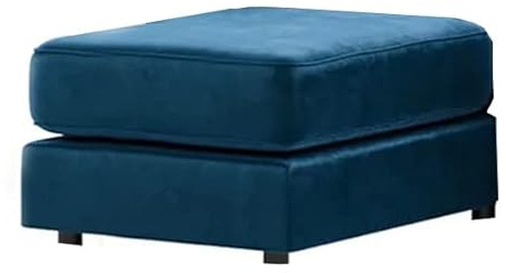 New Brooklyn Plush Velvet Blue Footstool Living Room Accessory- Foam (Blue, Footstool)