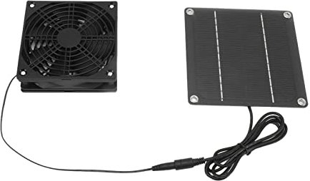 Cosiki Ventilatore Ad Energia Solare, Ventilatore Ad Energia Solare 2200 Giri/min Ventilatore Solare da Esterno con Pannello Monocristallino Ventilatore di Scarico Solare per Pollai