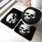 Set 3 Teilig Badvorleger Totenkopf Gravur, Antikes Kunstwerk, Gefahr, Tod, Design, Böses Gesicht, Halloween Symbol U-Förmigen Contour Matte Anti-Rutsch Bad Duschmatten, Für Wohnzimmer