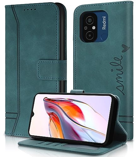 AsWant Hülle für Xiaomi Redmi 12C / Redmi 11A Handyhülle Leder - Premium PU Klapphülle Kartensteckplatz Magnetschnallenhalter Schutzhülle Tasche Xiaomi 12C Hülle (Grün)