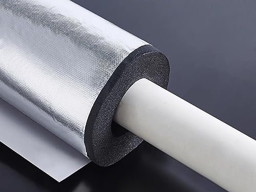 Isolation tuyaux chauffage Tube De Mousse D'isolation Phonique De 1m Pour Salle De Bains/ Cuisine/ Robinet D'égout, Antigel Extérieur D'enveloppe De Conduite D'eau Avec Papier D'aluminium(22mm(9/10 in
