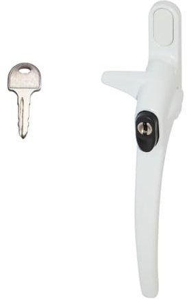 FixRello Cockspur Window Handle Locking Window Lock Catch for UPVC Windows | with Cover Cap | 12mm or 21mm | Left or Right Handed (White, Right Handed - 21mm)