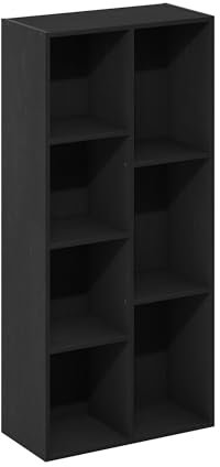 Furinno Luder 7-Cube Wende-Offenes Regal, Schwarzholz, Schwarzes Holz