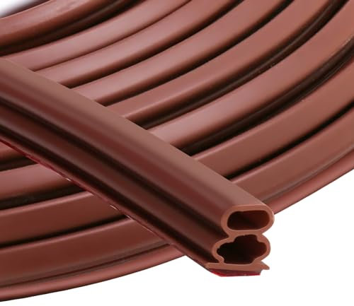 Dichtungsband Selbstklebende 10mm x 10mm für Türen Fenster Gummidichtung/Anti-Kollision/Schalldichter/Wasserdichter/Staubdicht Braun 6m