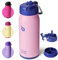 BOTTLE BOTTLE 16oz(470ml) Stainless Steel Kids Insulated Sports Water Bottle with Straw and Pill Holder for Gifts and School (Bubble Candy)