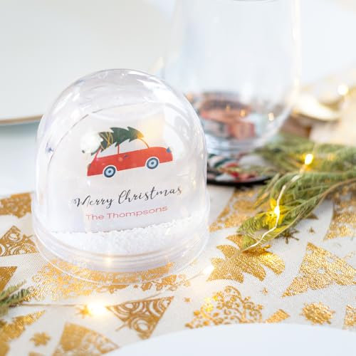 Smartphoto Weihnachtsdekoration - personalisierte Schneekugel mit Foto Ihrer Wahl - Geschenkidee Weihnachtsfeier - Weiß