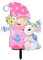 Gartenstecker Gartendeko Osterdeko Ostern Frühlingsdeko Acryl Osterei Zwerg Kaninchen Gartendeko Ostern Frühling Stecker Garten Dekoration Ostern Gartenstecker Deko Ostergeschenk (b-Pink, One Size)