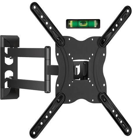 SweeEase Supporto da parete per TV da 23 a 60 pollici, orientabile e inclinabile, articolato, angolare, staffa per TV piatta curva max 39,9 kg, VESA 400 x 400 mm, montaggio a parete universale