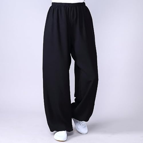 AahArya Kung Fu Hosen Tai Chi Und Wing Chun Herrenhose Damen Kampfsport Taiji Training Hose Qigong Shaolin Weite Beine Knickerbocker Jogginghose Freizeithose,C,3XL
