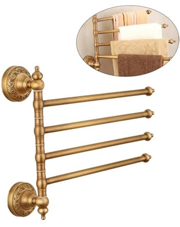 Homoyoyo Kupfer handtuchhalter für Badezimmer Handtuchstange Handtuchhalter Handtuchstangen drehbarer Handtuchhalter Badezimmerregal Alles Bronze Wandbehang rotieren