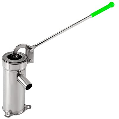 HOARLICN Edelstahl Saugpumpe, Schwengelpumpe Wasserpumpe Edelstahl Manuelle Wasserstrahlpumpe Handpressepumpe mit Umrüstkopf und Griff Handheld Press Suction Groundwater Pump Für Hausgarten, Yard