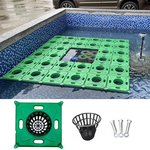 ZIMGOD Floating Plant Basket Set for Pond Aquarium, Koi Pond Floating Plastic Planter, Pond Decoration Landscaping Island, Includes Flower Pots & Screws (Color : Planter A, Size : 10pc)
