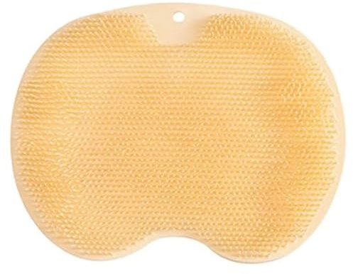 König Design Fußbürste Wäscher Massagegerät Dusche mit Saugnapf Silikon, Rutschfestes Silikon Massagepad, Rückenschrubber, Peeling Massagegerät für den Rücken (Orange)