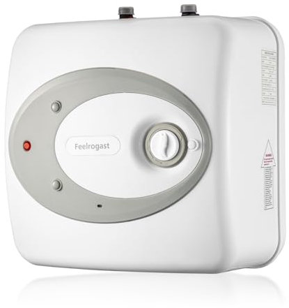 Feelrogast Electric Tank Water Heater-8 Gallon Under Sink Instant Hot Water for RV, Camper, Kitchen, Food Truck, 120V 1500W, Wall or Floor Mounted